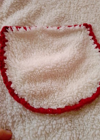 Kız Çocuk Beyaz Nakışlı polar Panço - Görsel 3