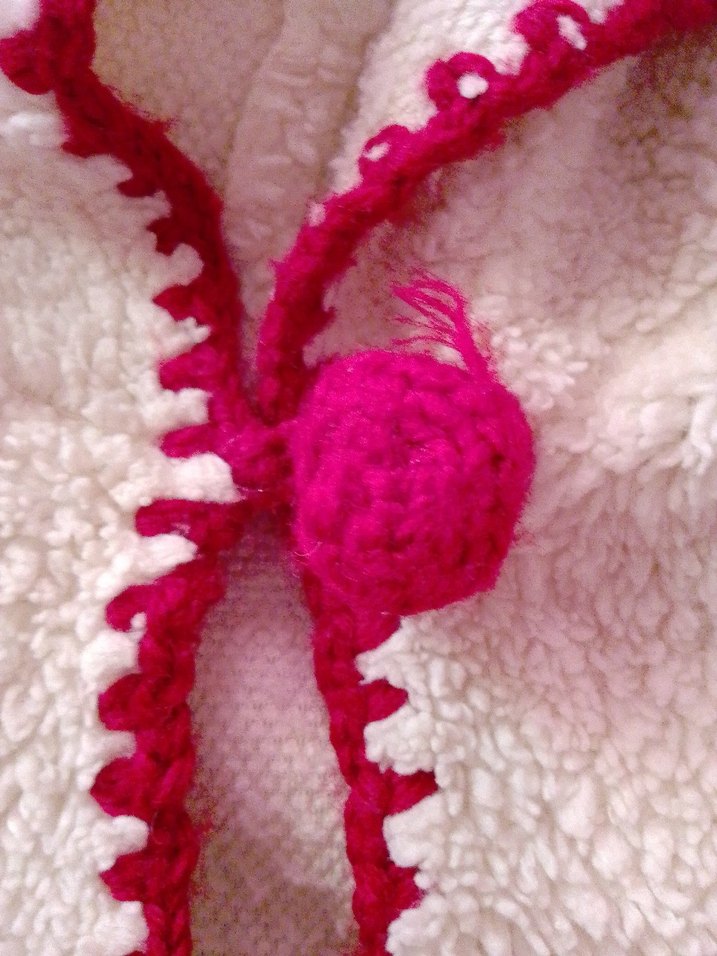 Kız Çocuk Beyaz Nakışlı polar Panço - Görsel 4