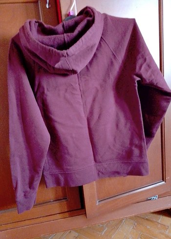 Bordo Kapüşonlu Harvard Baskılı Kadın Sweatshirt - Görsel 4