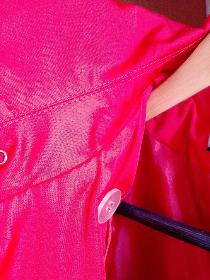 Düğmeli Kırmızı Midi trenchkot Kabanı - Görsel 5