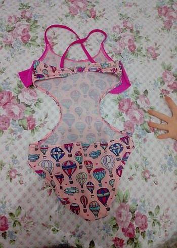 Renkli Balon Desenli Kız Mayo - Görsel 3