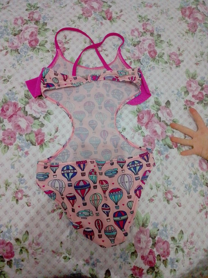 Renkli Balon Desenli Kız Mayo - Görsel 3