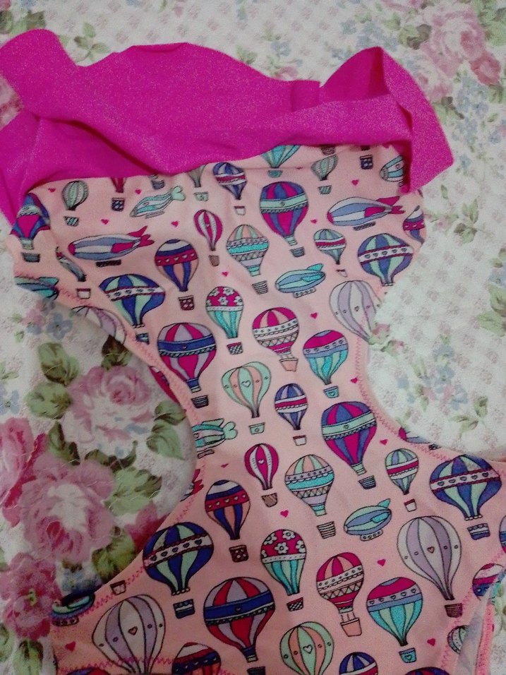 Renkli Balon Desenli Kız Mayo - Görsel 2