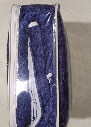 Yeliz Kapitoneli Kadife Yatak Örtüsü lacivert - Görsel 2