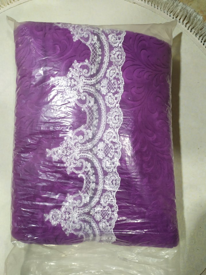 Mor Nakışlı Yatak Örtüsü Seti çift kişilik 6 parça - Görsel 4