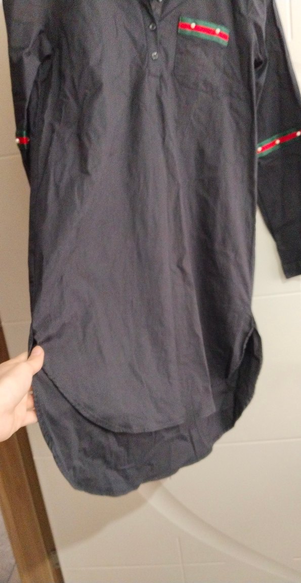 Düğmeli Siyah Kadın Midi Gömlek - Görsel 4