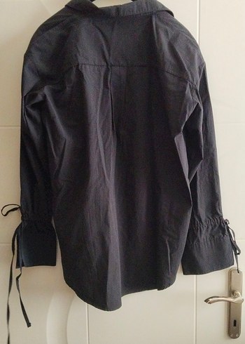 Kadın Siyah Uzun Kollu Düğmeli Gömlek - Görsel 4