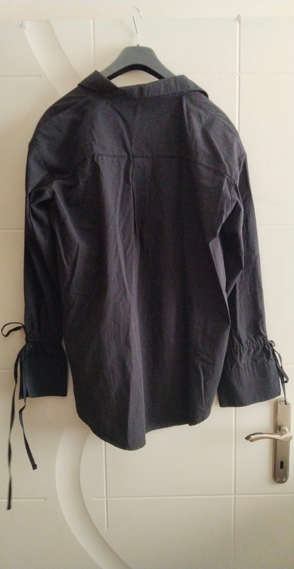 Kadın Siyah Uzun Kollu Düğmeli Gömlek - Görsel 4