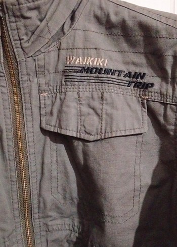 Gri Erkek Keten Ceket, Rahat Kesim, Düğmeli - Görsel 2