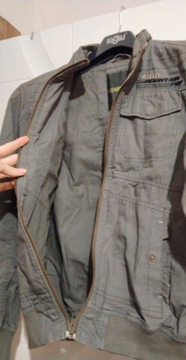 Gri Erkek Keten Ceket, Rahat Kesim, Düğmeli - Görsel 3