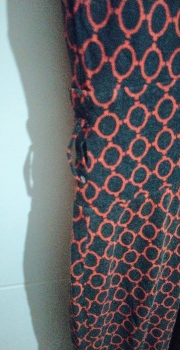 Kırmızı V Yakalı Fırfırlı Uzun Elbise - Görsel 3