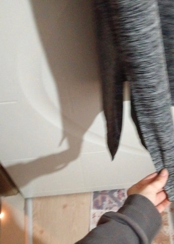 Gri Yüksek Yakalı Uzun Kadın Elbise - Görsel 2