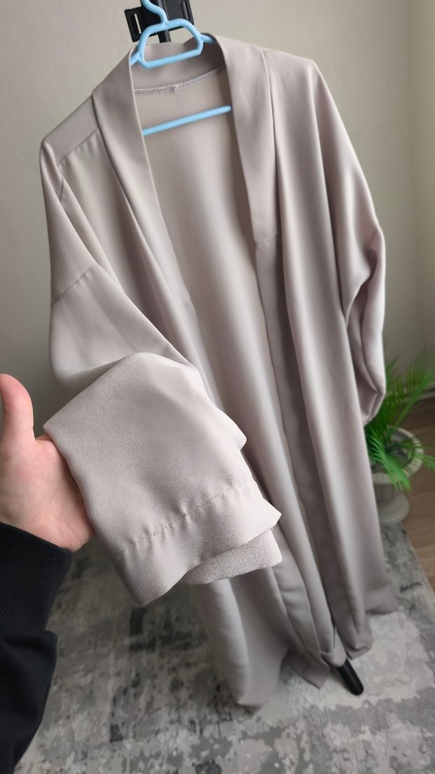 Uzun Bej Kadın abaya - Görsel 4