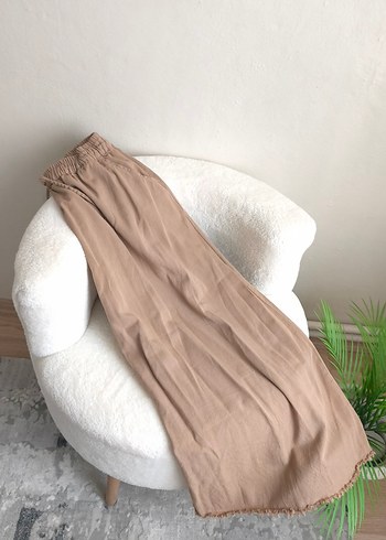 Bej Keten Rahat Kesim Kadın etek - Görsel 5