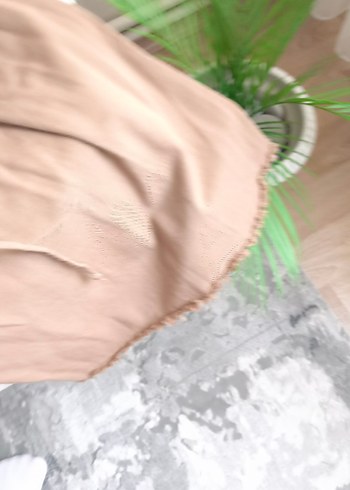 Bej Keten Rahat Kesim Kadın etek - Görsel 11