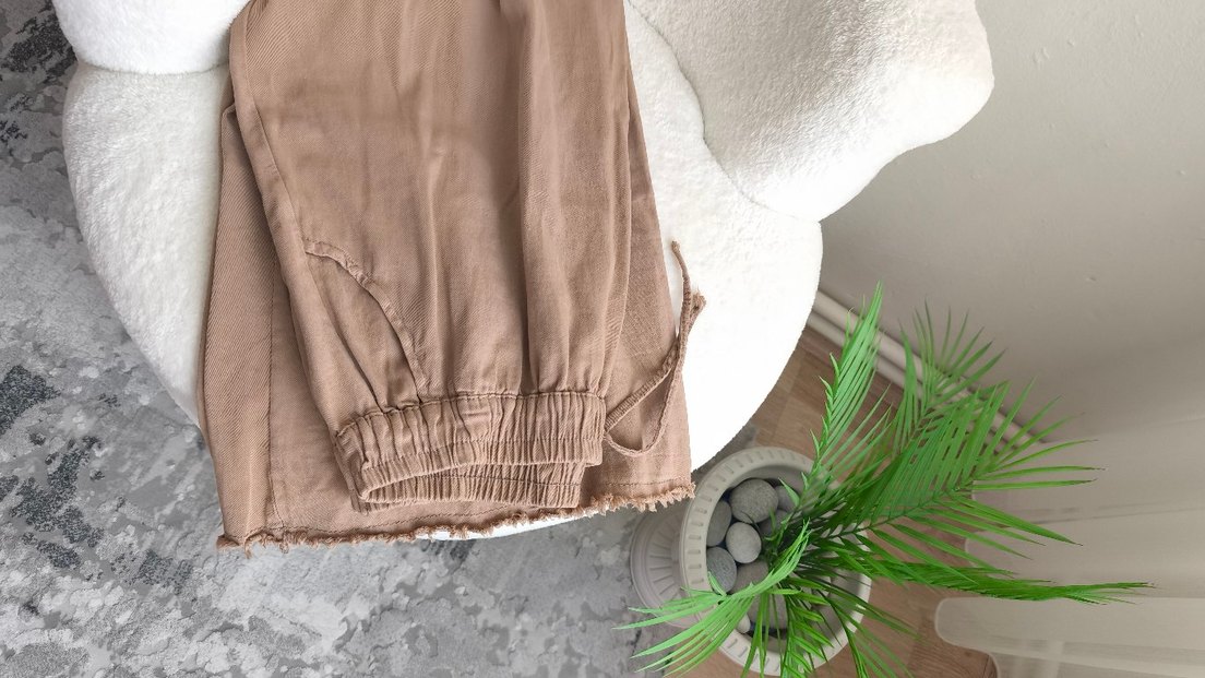 Bej Keten Rahat Kesim Kadın etek - Görsel 2