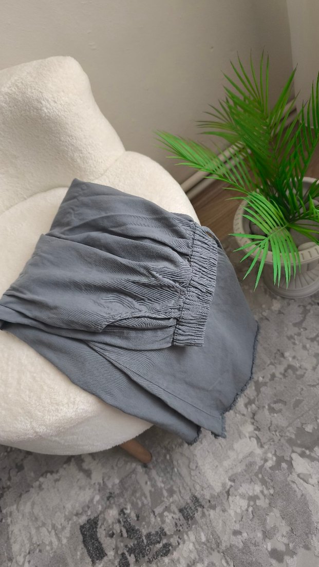 Keten Kadın etek mavimsi bir ketendir koyu bir ton - Görsel 4