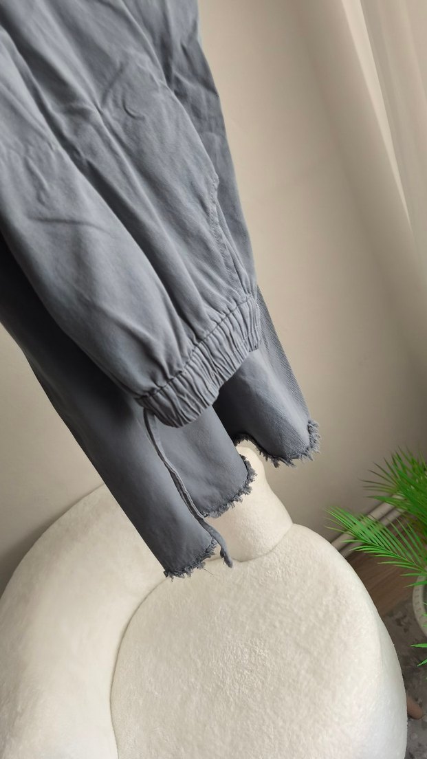 Keten Kadın etek mavimsi bir ketendir koyu bir ton - Görsel 3