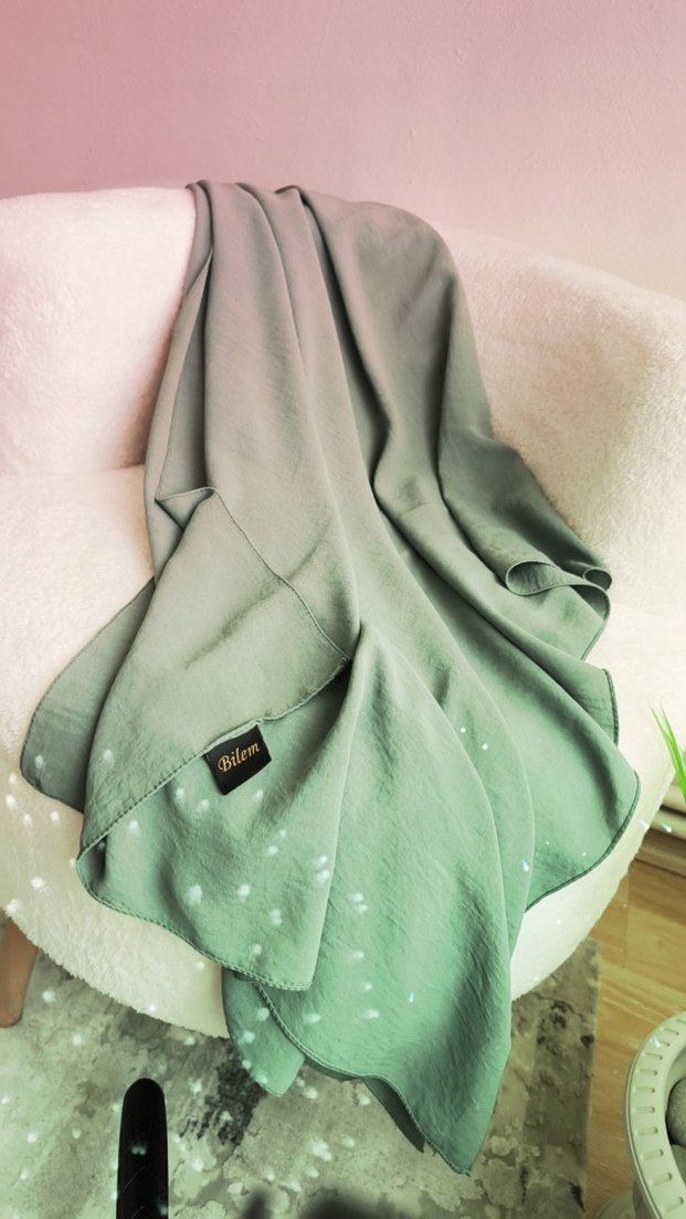 şal yeşil tonlarda - Görsel 2