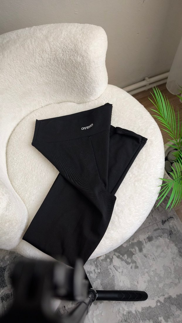 Siyah Kadın Spor Tayt Midi Boy - Görsel 4