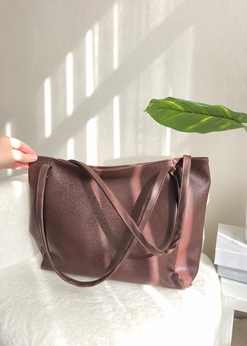 düz Kahverengi Deri Kadın Çanta Leyâl Collection - Görsel 3