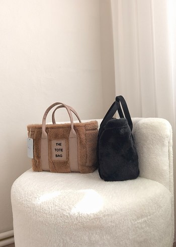 Kürklü Siyah Kadın çanta askısı mevcut - Görsel 2