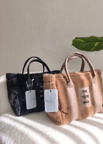 Kürklü Siyah Kadın çanta askısı mevcut - Görsel 3