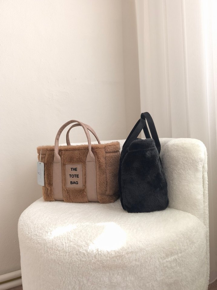 Kürklü Siyah Kadın çanta askısı mevcut - Görsel 2