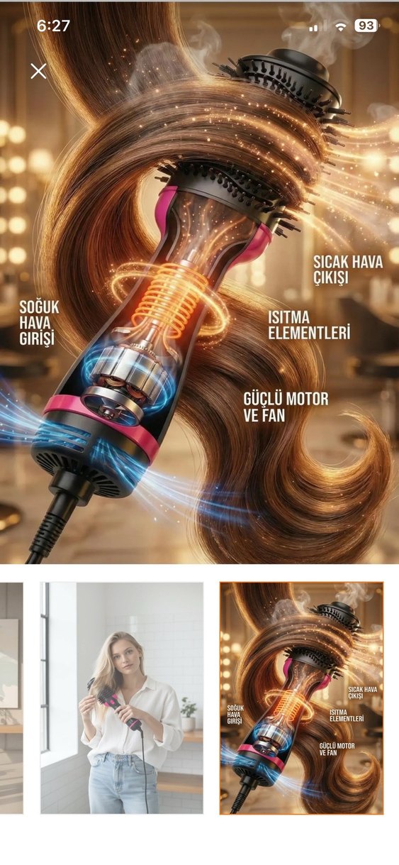 Pembe Saç Şekillendirici Fırça - Görsel 3