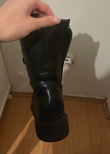 Kadın Siyah Deri Goth Yüksek Topuklu Bot - Görsel 5