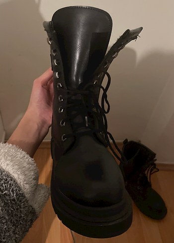 Kadın Siyah Deri Goth Yüksek Topuklu Bot - Görsel 3