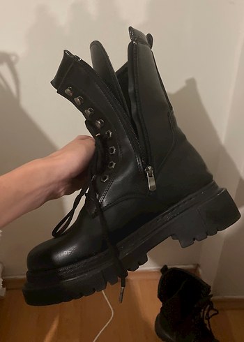 Kadın Siyah Deri Goth Yüksek Topuklu Bot - Görsel 4