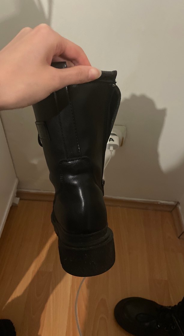 Kadın Siyah Deri Goth Yüksek Topuklu Bot - Görsel 5