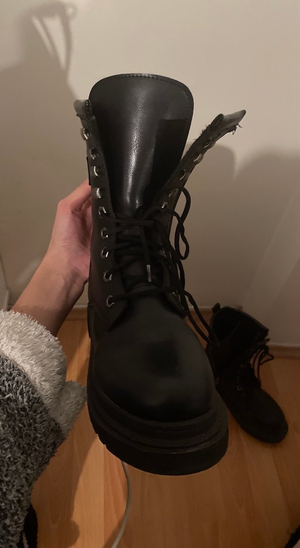 Kadın Siyah Deri Goth Yüksek Topuklu Bot - Görsel 3