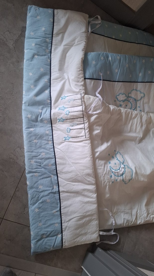 Mavi Nakışlı Bebek Uyku Seti - Görsel 2