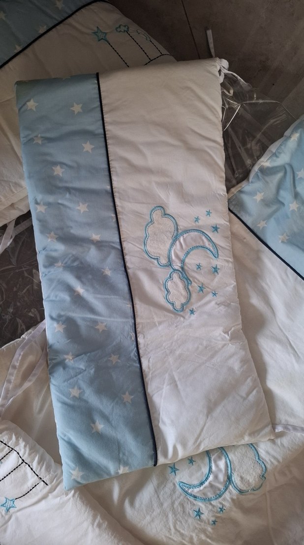 Mavi Nakışlı Bebek Uyku Seti - Görsel 3