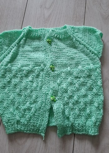 Yeşil Kız Çocuk Triko Kolsuz Hırka - Görsel 2