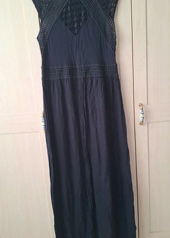 Kadın Lacivert Bohem Uzun Elbise - Görsel 4