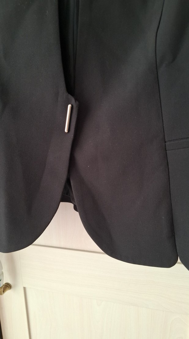 Deri Siyah Kemer Detaylı Kadın Blazer Ceket - Görsel 4