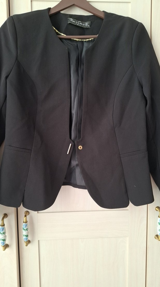 Deri Siyah Kemer Detaylı Kadın Blazer Ceket - Görsel 5