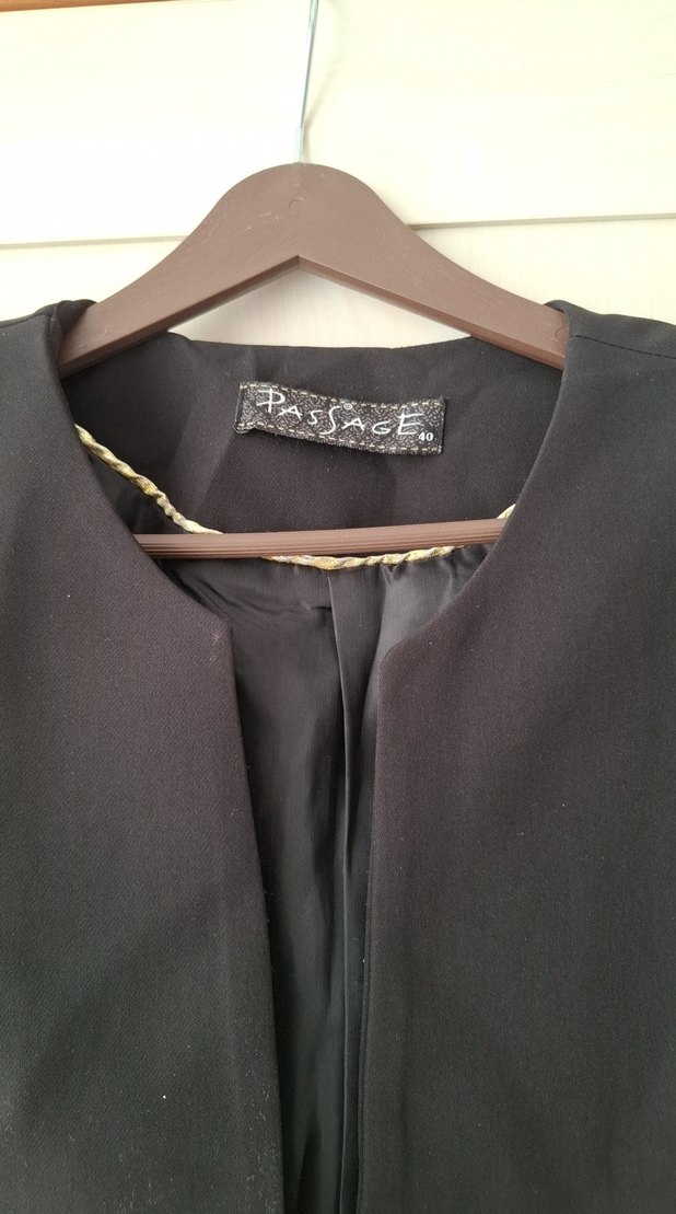 Deri Siyah Kemer Detaylı Kadın Blazer Ceket - Görsel 2