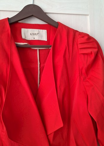 Kırmızı Düğmeli Kadın Blazer Ceket - Görsel 5