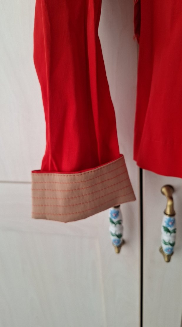 Kırmızı Düğmeli Kadın Blazer Ceket - Görsel 2