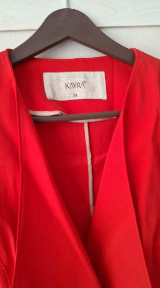 Kırmızı Düğmeli Kadın Blazer Ceket - Görsel 3