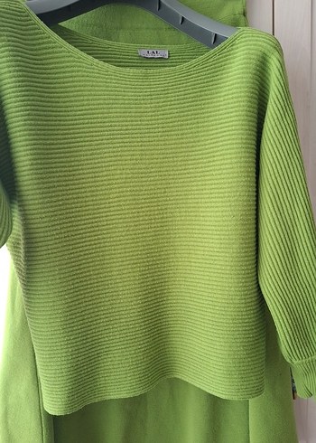 Yeşil Bisiklet Yaka Triko Kadın Kazak - Görsel 2