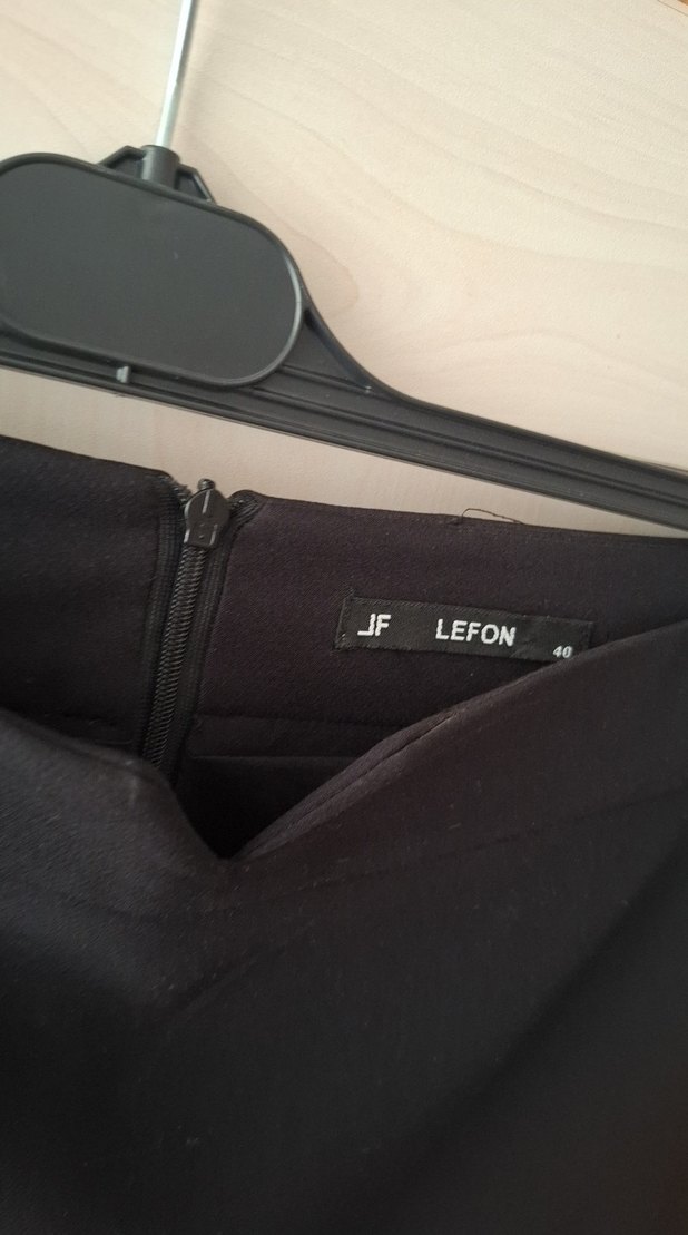 Siyah Pilili Midi Kadın Etek - Görsel 3