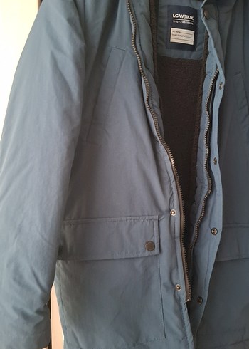 Mavi Erkek Çocuk Düğmeli Kaban - Görsel 2