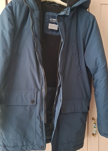 Mavi Erkek Çocuk Düğmeli Kaban - Görsel 4