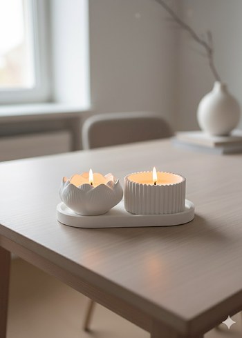 Beyaz Silikon mum Kalıbı 8.2 cm - Görsel 3