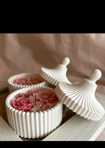 Beyaz Silikon mum Kalıbı 8.2 cm - Görsel 2